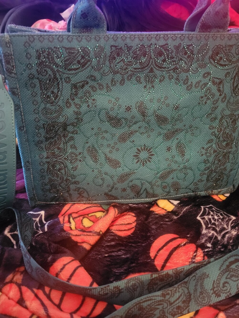 Teal Patterned Women’s Tote Bag
